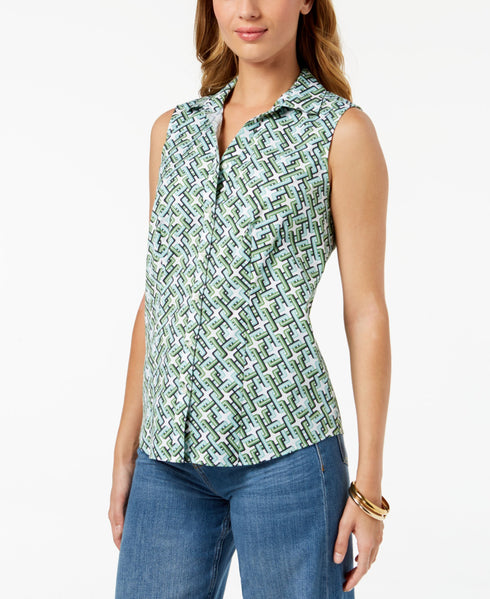 Charter Club Sleeveless Print Shirt